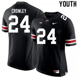 NCAA Ohio State Buckeyes Youth #24 Marcus Crowley Black Nike Football College Jersey VJC2345GZ